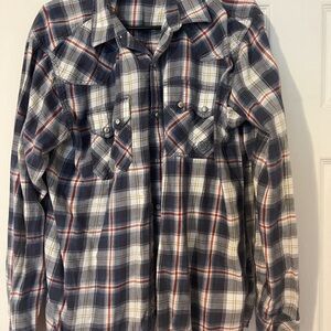 Men's Blue Plaid Shirt